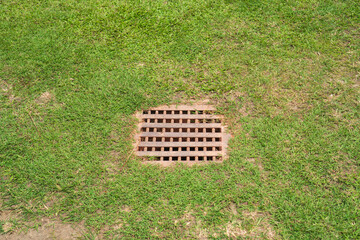 Lawn drain sump is prevent pooling and potential damage.