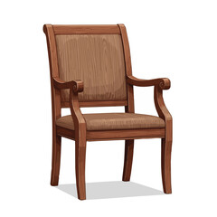 Modern chair isolated on white background, furniture icon, interior design, seating vector, Classic wooden chair isolated background