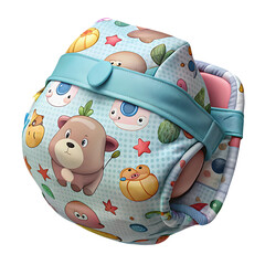 Cute folded baby diaper illustration for kids graphics isolated