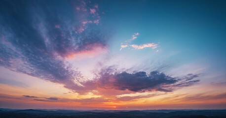 Fototapeta premium sunset in the mountains and cloud
