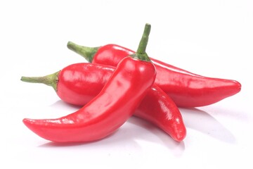 Red chili pepper isolated on a white background.