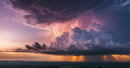 Obraz premium sunset in the mountains and cloud