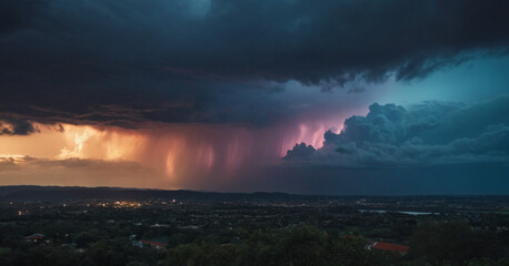 sunset in the mountains and cloud