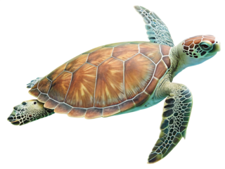 sea turtle isolated on white background PNG ,ai generated
