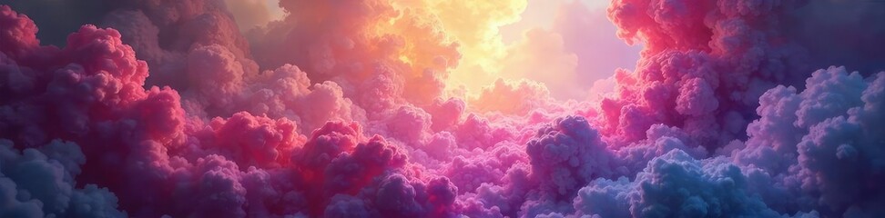 Fototapeta premium Surreal Dreamscape Vibrant Colors Swirl in a Hazy, Ethereal Vision, Questioning Reality