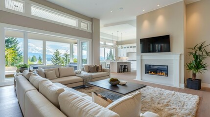 Fototapeta premium Interior shots of modern living rooms in contemporary homes