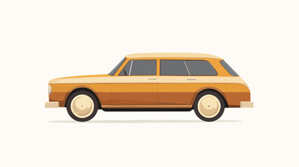 Wooden Toy Car Flat Vector Illustration Centered