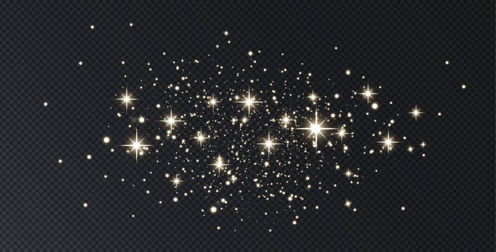 Texture, magic, star, gold, glistering celestial gold dust sparkles in an abstract night sky, evoking mystery, elegance, and festive luxury with glowing stardust vibes.