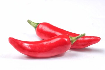 Red chili pepper isolated on a white background.