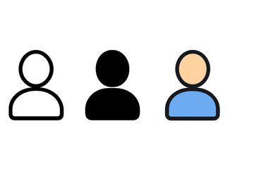 Minimalist user profile icons vector illustration for digital platforms and designs