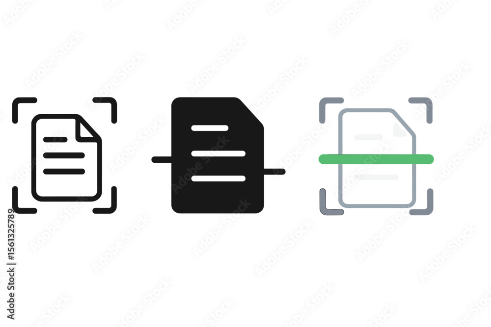 Poster simple document scan icons vector illustration for digital and print design