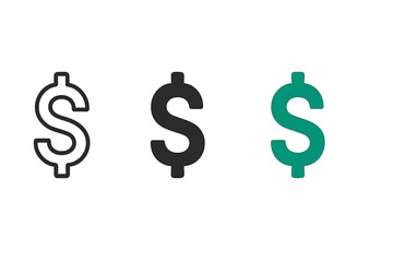 Simple trio of dollar icons vector illustration for financial and economic design