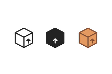 Obraz premium Minimalistic package box vector illustration for modern icon design