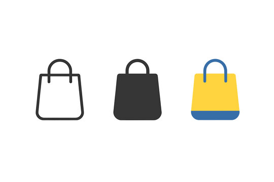 Simple shopping bag vector illustration – modern icon design for digital applications