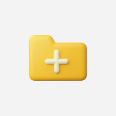 3d Realistic Add Folder icon vector Illustration