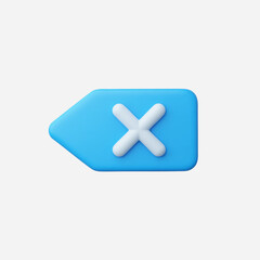 3d Realistic Backspace icon vector Illustration