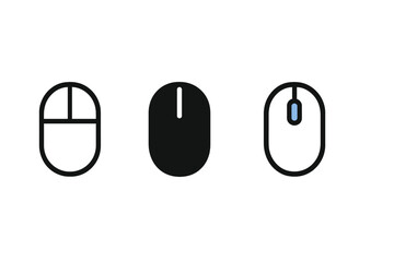 Minimalist mouse icon trio vector illustration for modern design
