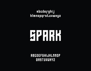 Modern, bold font design showcasing a unique typeface and the word 