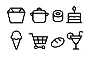 Simple food icon set vector illustration for design projects