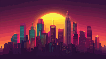 Fototapeta premium Modern City Buildings with Beautiful Sunlit Facades