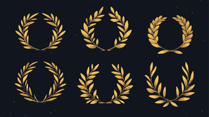 Laurel Wreaths Flat Vector Illustration