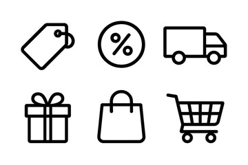E-commerce icon grid vector illustration for online shopping and retail design