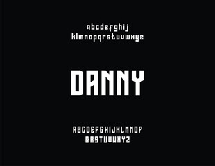 Modern geometric sans-serif typeface alphabet and example name 