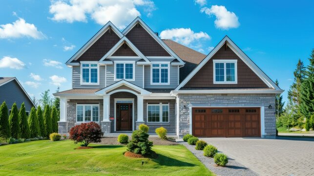 Two-story suburban home on a sunny day