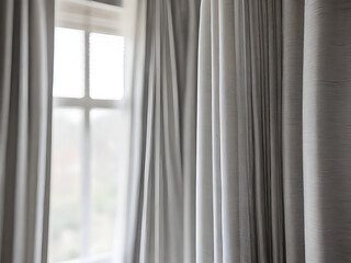 gray curtains in modern living room