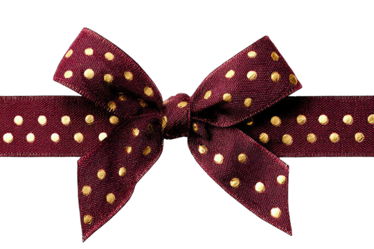 Burgundy Dotted Ribbon Bow