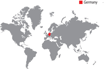 Global Map Pointing to Germany