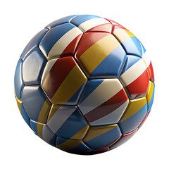 Fototapeta premium National flag soccer ball floating isolated transparent background