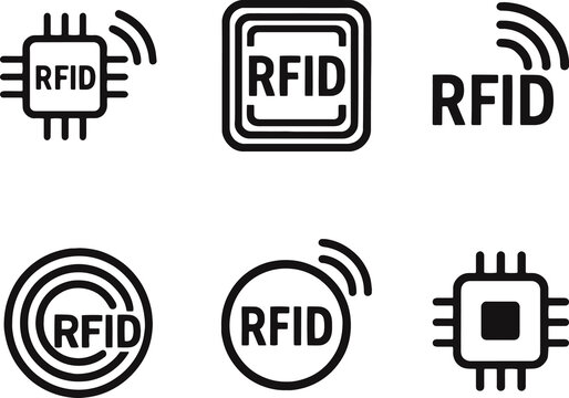 Radio RFID icon logo set