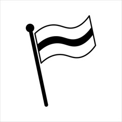 Flag vector icon with black and white outline. Graphic symbol for your design, logo. Gray glyph on white background. Isolated sign.