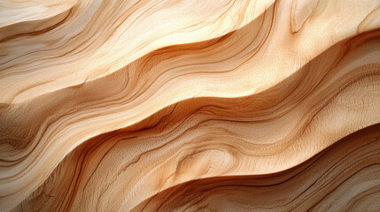 Fototapeta premium Graceful wood grain pattern with soft brown and beige hues, perfect for organic textured backgrounds