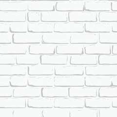 Fototapeta premium Seamless white painted brick wall texture pattern with subtle shadows and rough surface for backgrounds and wallpapers in flat minimalist style