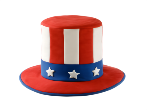 uncle sam hat isolated on white background PNG ,ai generated