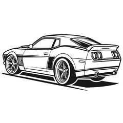 Fototapeta premium vector side profile of a coupe muscle car