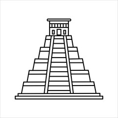 Mayan pyramid icon on white background. Simple element illustration from Monument concept. Mayan pyramid icon symbol design.