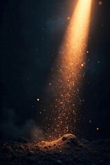 Light Beam Cutting Through Darkness, Illuminating Dust Motes and Hidden Textures Hope, Discovery, and New Beginnings