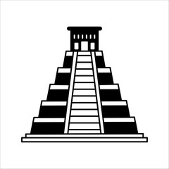 Mayan pyramid icon on white background. Simple element illustration from Monument concept. Mayan pyramid icon symbol design.
