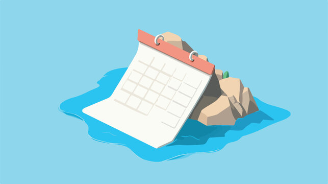 Modern Isometric Style Calendar Reminder Design in Flat Vector Illustration - Powered by Adobe