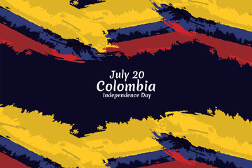July 20, Independence day of Colombia vector illustration. Suitable for greeting card, poster and banner. 