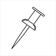 Safety pin icons set in solid black flat style. Social media safety pin icons, Instagram. Pin, pinned, pasted and noted symbols. Flat, outline, thumbtack, paperclip vector icons.