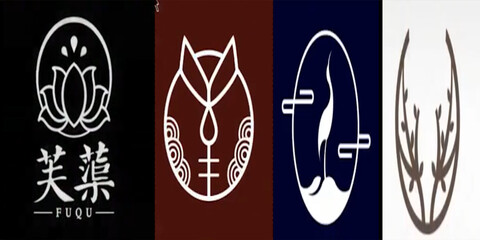 Red gradient rose flat illustration. Stylized round ornament on black background. Best for web, print, logo creating and branding design.