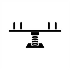 Seesaw icon. Saw icon. Balance symbol. Vector illustration. Eps 10.