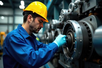 Technician Performing Meticulous Machinery Inspection for Preventative Maintenance