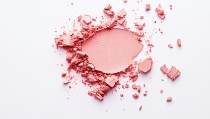 Crushed blush powder on white