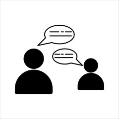 Vector icon of people talking in line style. Symbol sign of conversation, discussion