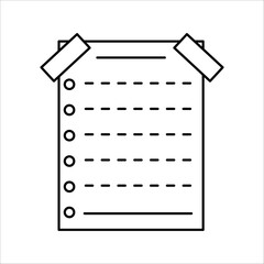 sticky note icon. Thin linear sticky note line icon isolated on black and white background. Sticky note line vector sign, symbol for web and mobile